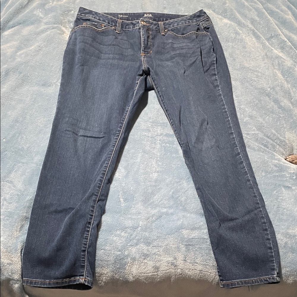 a.n.a Women's Dark Blue Straight Leg Jeans